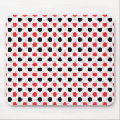 Rood Zwart Polka Dots Textiel Patroon Ontwerp Muismat (Voorkant)