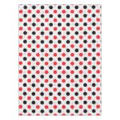 Rood Zwart Polka Dots Textiel Patroon Ontwerp Tafelkleed (Voorkant)
