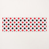 Rood Zwart Polka Dots Textiel Patroon Ontwerp Yogamat (Achterkant (horizontaal))