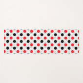 Rood Zwart Polka Dots Textiel Patroon Ontwerp Yogamat (Voorkant (horizontaal))