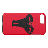 Rood Zwart Pop Art Olifant iPhone 7 Plus Hoesje (Achterkant (Horizontaal))