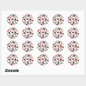 Rood & Zwart Portemonnees Purfume & Zonnebril Stic Ronde Sticker (Vel)