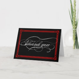 Rood & Zwart Poster Stijl Bedankkaart