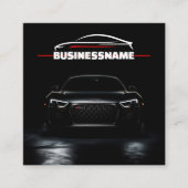 Rood & Zwart Professionele Automobielauto Details Vierkante Visitekaartje (Voorkant)