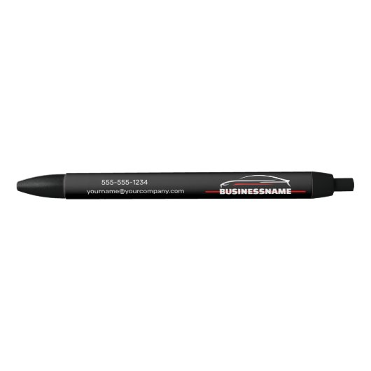 Rood & Zwart Professionele Autowasserij Zwarte Inkt Pen (Voorkant)