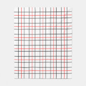 Rood zwart raster lijnen geplakt ontwerp fleece deken (Voorkant)