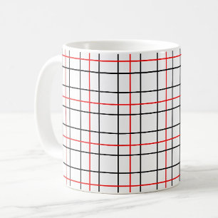 Rood zwart raster lijnen geplakt ontwerp koffiemok