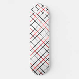 Rood zwart raster lijnen geplakt ontwerp persoonlijk skateboard
