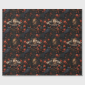 Rood Zwart Ravens Rood Rozen Donker Romantisch Got Cadeaupapier (Vlak)