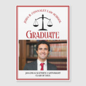 Rood Zwart Recht School Afstuderen Foto Magneet Ka (Voorkant)