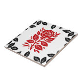Rood & Zwart Roos Bloemen Modern Minimal Glam Tegeltje (Zijkant)