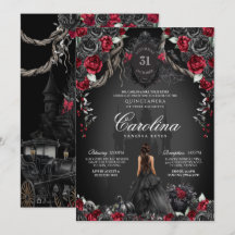 Rood Zwart Roos Gotisch Haunted Castle Quinceanera