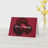 Rood, zwart, roos valentijn kaart (Gele Bloem)