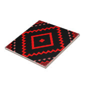 Rood zwart roze etnisch Talavera Geometric Pattern Tegeltje (Zijkant)