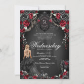 Rood Zwart Rozen Quinceanera Gotische Halloween Kaart (Voorkant)