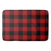 Rood Zwart Rustieke Buffel Plaid Geruit Badmat (Voorkant)