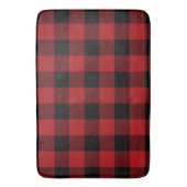 Rood Zwart Rustieke Buffel Plaid Geruit Badmat (Voorkant Verticaal)