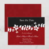 Rood Zwart Save the date briefkaart (Voorkant / Achterkant)