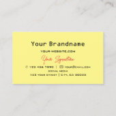 Rood zwart schaakbord Geel met Monogram Modern Visitekaartje (Achterkant)