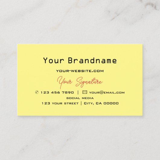 Rood zwart schaakbord Geel met Monogram Modern Visitekaartje (Achterkant)