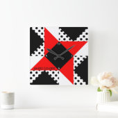 Rood/Zwart scharnierend vierkant Genummerd vierkan Vierkante Klok (Huis)