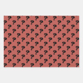 Rood & Zwart Schattige cadeaupapier (vraagteken) (Voorkant 3)