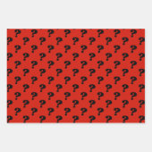 Rood & Zwart Schattige cadeaupapier (vraagteken) (Voorkant)