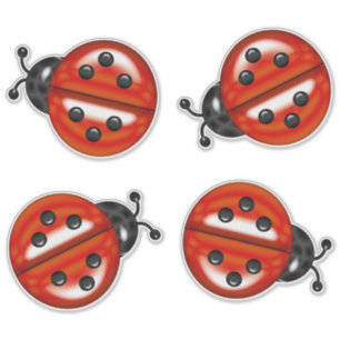 Rood Zwart Schattige lieveheersbeestjes Sticker