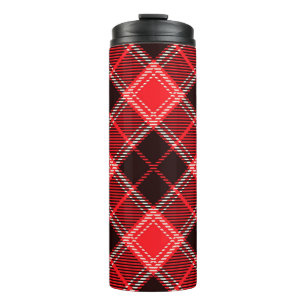 Rood-Zwart Schots Rutpatroon Thermosbeker