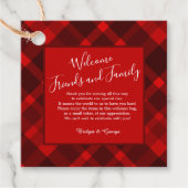 rood zwart schotse celtic tartan bruiloft patroon bedankjes labels (Voorkant)