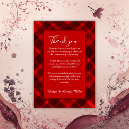 rood zwart schotse celtic tartan bruiloft patroon bedankkaart