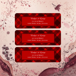 rood zwart schotse celtic tartan bruiloft patroon etiket