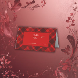 rood zwart schotse celtic tartan bruiloft patroon plaatskaartje