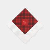 rood zwart schotse celtic tartan bruiloft patroon servet (Hoek)