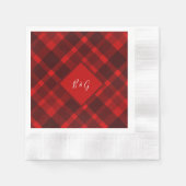 rood zwart schotse celtic tartan bruiloft patroon servet (Voorkant)