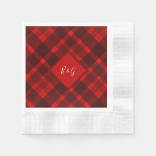 rood zwart schotse celtic tartan bruiloft patroon servet