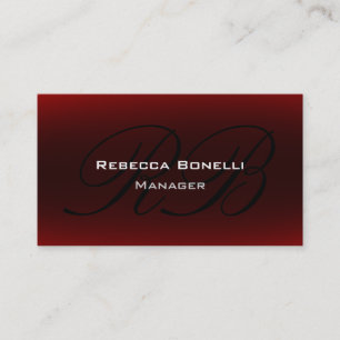 Rood Zwart Script Monogram Zakelijke Visitekaart Visitekaartje
