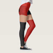 Rood Zwart Shorts Knie Sokken Naam Roller Derby Leggings (Rechts)