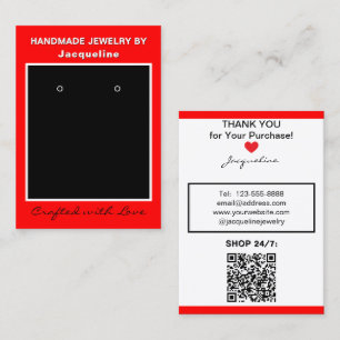 Rood Zwart Sieraden Oorbellen Website QR Code Visitekaartje