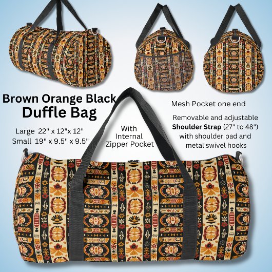 Rood Zwart Sinaasappel Bruin Abstract Geometrisch Plunjezak