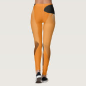 rood zwart sinaasappel, pompoen heks halloween leggings (Achterkant)