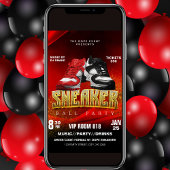 Rood Zwart Sneaker Ball Party Flyer Uitnodiging
