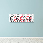Rood & zwart spiraalvormig canvas afdruk (Insitu (Houten vloer))