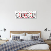 Rood & zwart spiraalvormig canvas afdruk (Insitu (Slaapkamer))