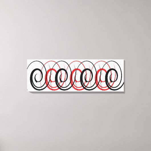 Rood & zwart spiraalvormig canvas afdruk (Voorkant)