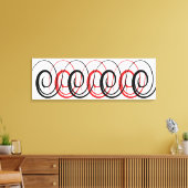 Rood & zwart spiraalvormig canvas afdruk (Insitu (Woonkamer))