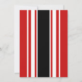 Rood Zwart Sport Jersey Verjaardagsfeestje Kaart (Achterkant)