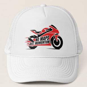 Rood Zwart Sportmotor Trucker Pet