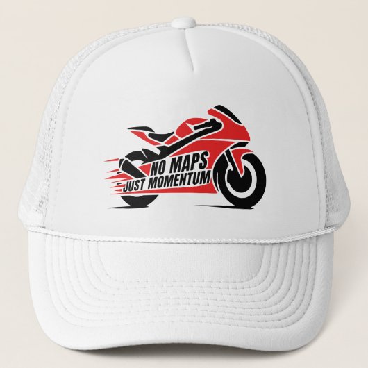 Rood Zwart Sportmotor  Trucker Pet (Voorkant)