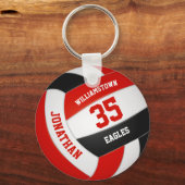 rood zwart sportteam kleuren jongens volleybal sleutelhanger (Voorkant)